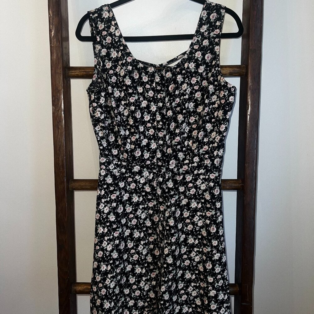Blu Pepper Floral Mini Dress - Strappy Back - Size: M